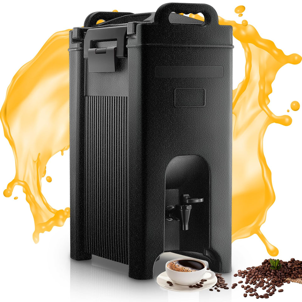 FOHERE insulated 5 Gal dispenser, top view keeps beverages at serving-ready temperature.