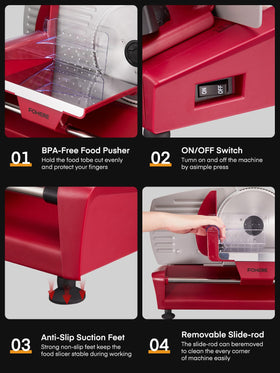 FOHERE safety suction feet keep the slicer stable during use