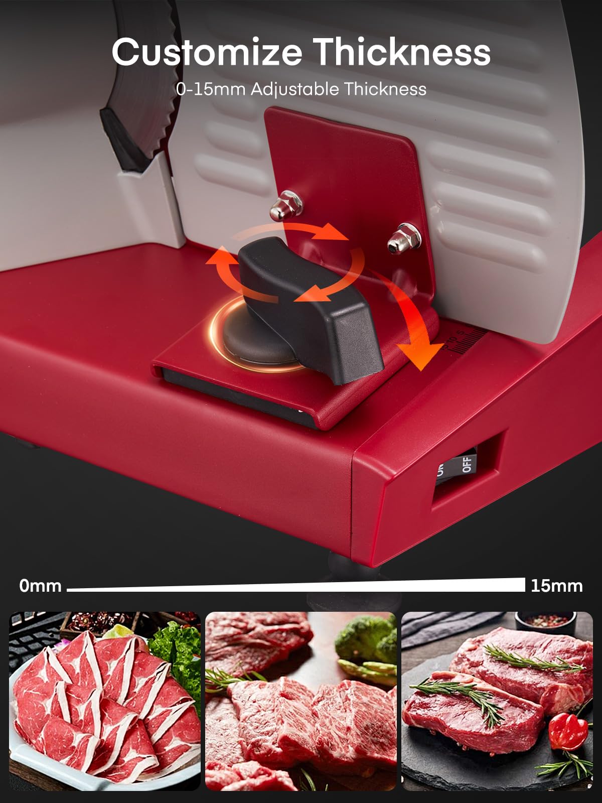 FOHERE meat slicer with stainless tray supports quick prep and serving
