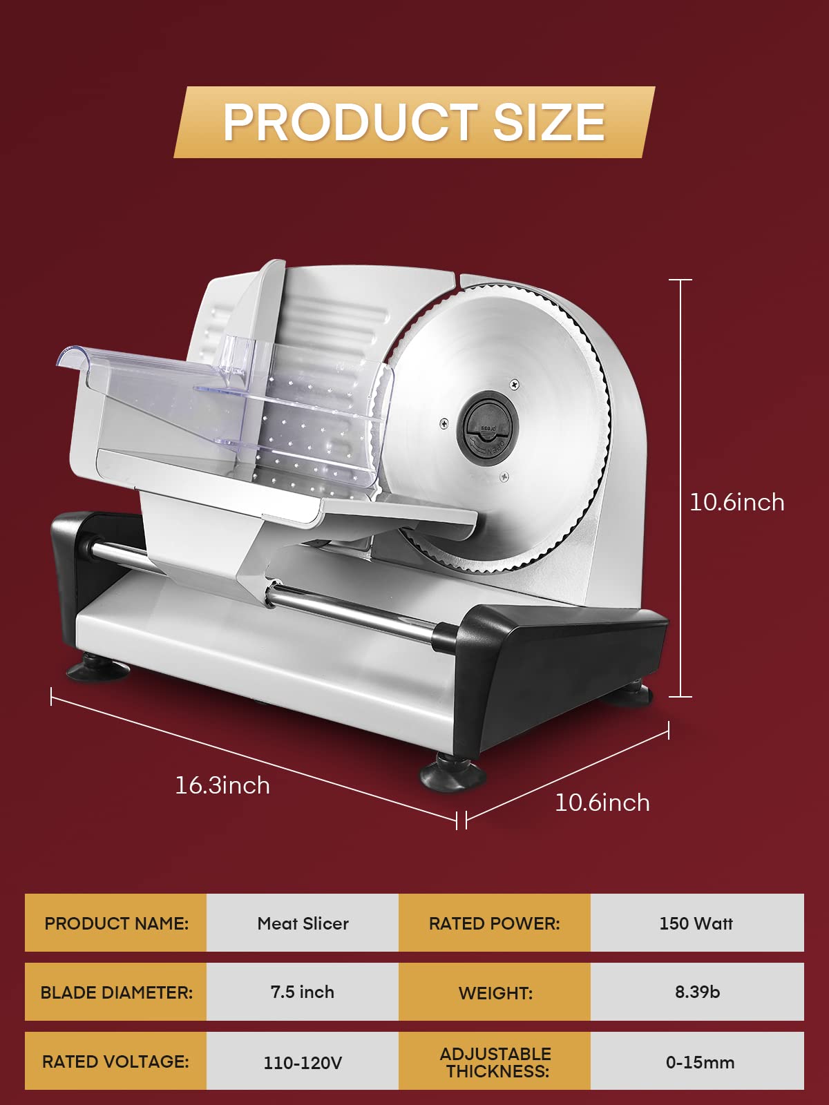 FOHERE non-slip suction feet keep the slicer stable during operation.