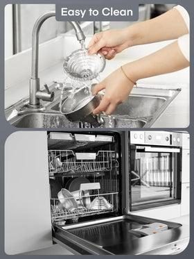 FOHERE orange juicer squeezer disassembled view shows easy-clean components.