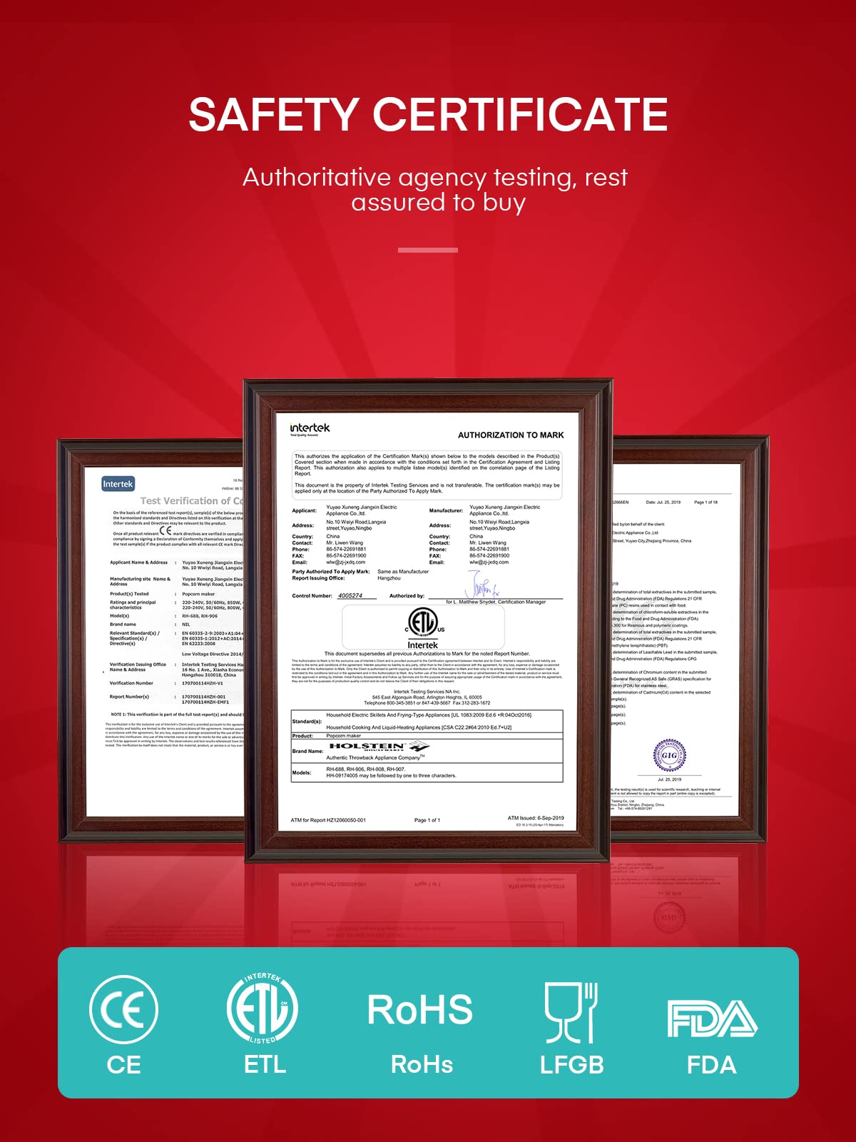 FOHERE ETL-certified design supports safe operation and dependable performance