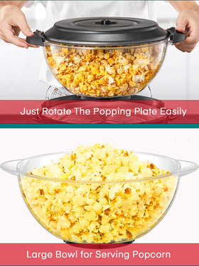 FOHERE transparent lid keeps kernels contained while letting you watch the pop