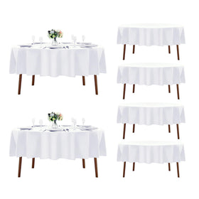 Fokitut round tablecloth 90-inch white, six-pack, ideal for large gatherings
