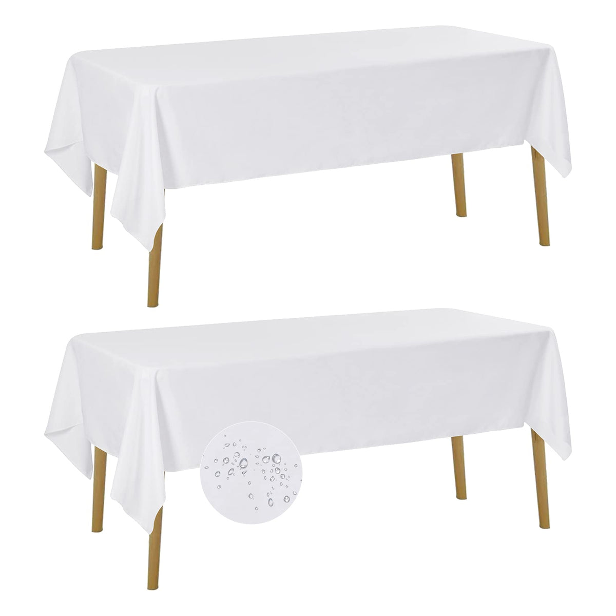 Fokitut tablecloth 60x120 rectangle in white; durable polyester for everyday dining.