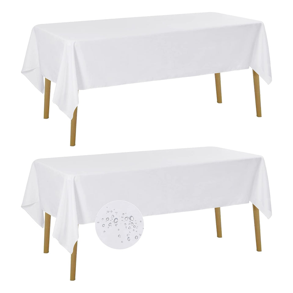 Fokitut tablecloth 60x120 rectangle in white; durable polyester for everyday dining.
