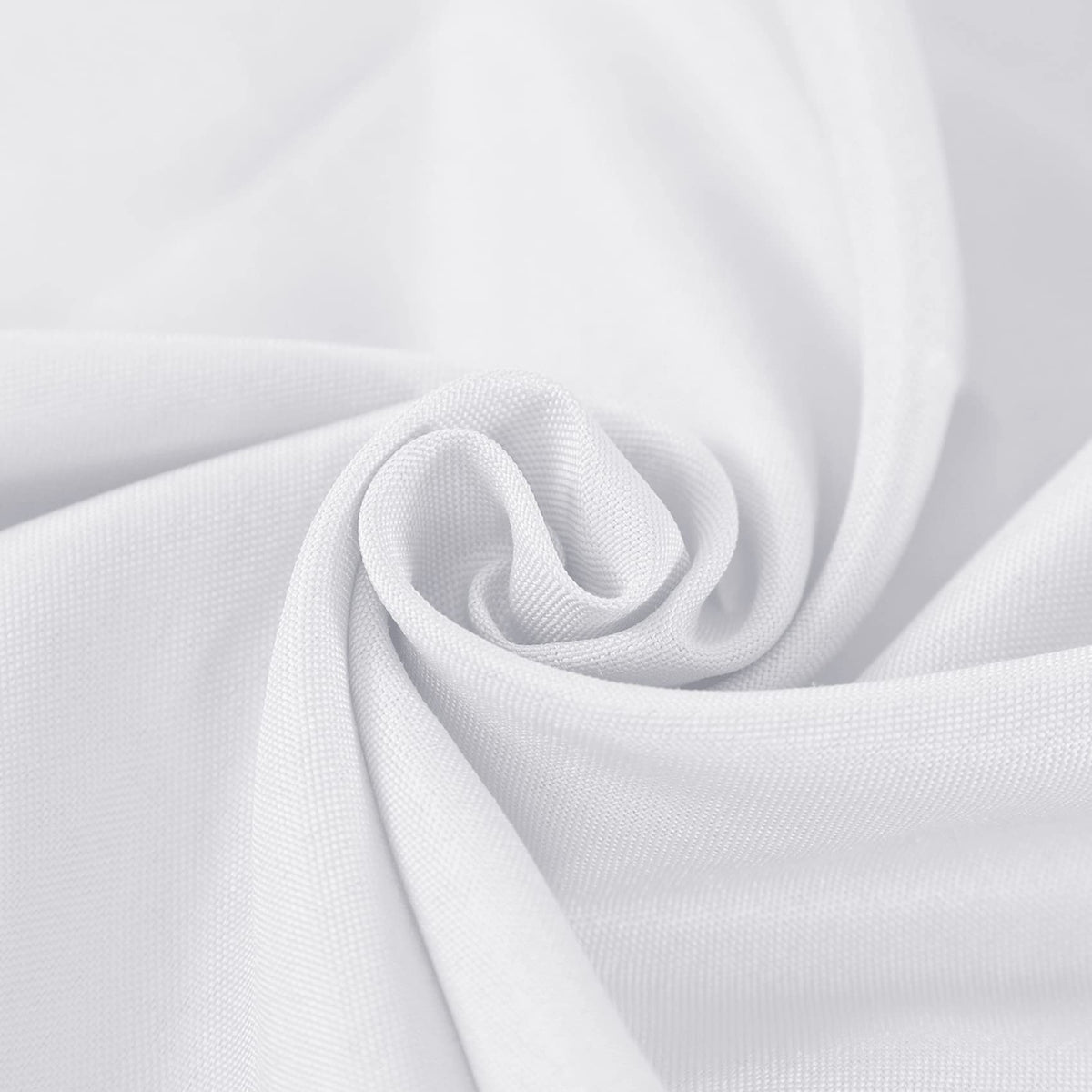 Two-pack Fokitut white tablecloths laid flat for versatile event layouts.