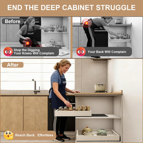 Fokyfok adhesive pull-out drawer, tool-free installation, quick setup.