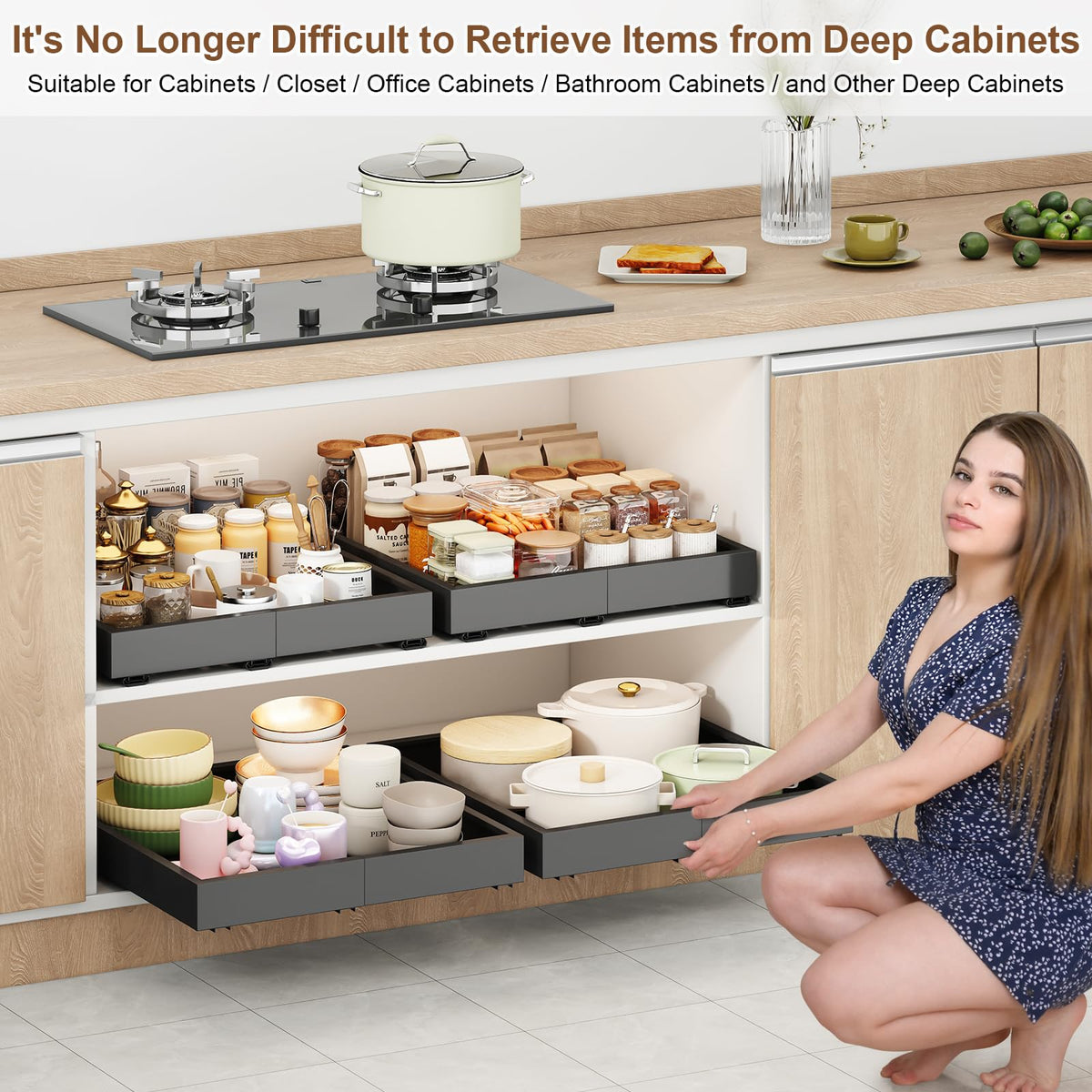 Fokyfok adjustable width and length fit various cabinet sizes neatly.