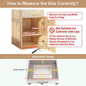 Fokyfok expandable pull-out drawer demonstrates adjustable depth for different cabinet sizes