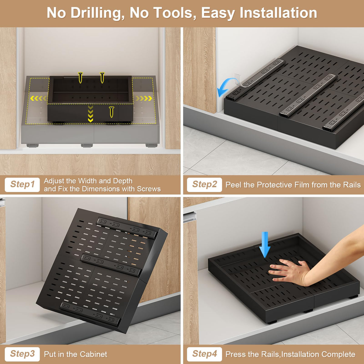 Fokyfok versatile organizer for kitchen, pantry, and wardrobe storage.