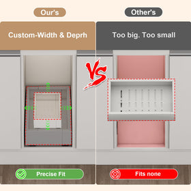 Fokyfok pull-out cabinet organizer, 17-24 inch depth, reach items at back.