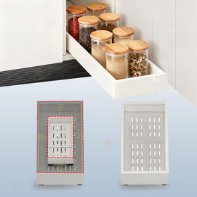 Fokyfok pull-out cabinet organizer, 7-11 inch wide, for easy access in white.
