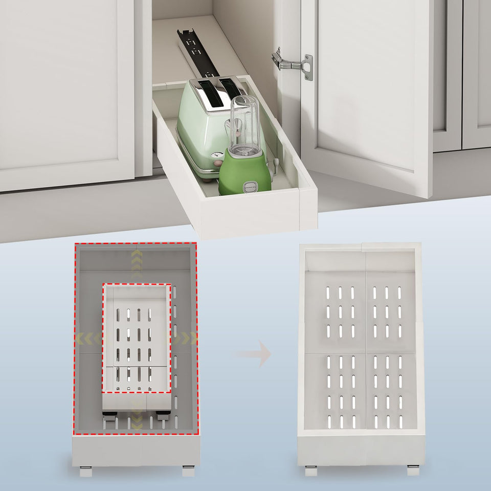 Fokyfok pull-out cabinet organizer in 7-11in width for easier access