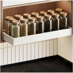 Fokyfok pull-out cabinet organizer extending shelf for easier pantry access