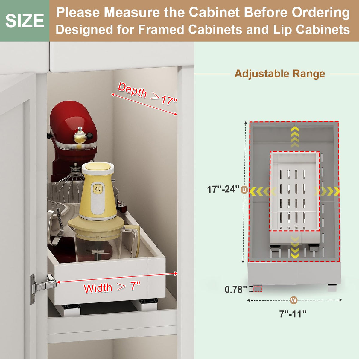 Fokyfok pull-out cabinet organizer roll-out drawers glide smoothly for quick access