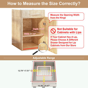 Fokyfok pull-out cabinet organizer side view highlights compact fit in tight spaces.