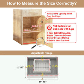 Fokyfok pull-out cabinet shelf installation no-drill highlights quick, tool-free setup.