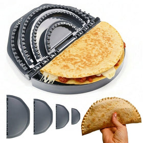 Foldspark 4-inch tortilla sealer in hand for compact sealing of small tortillas.