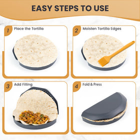 Foldspark 8-inch tortilla sealer ideal for burrito shells and quesadillas.