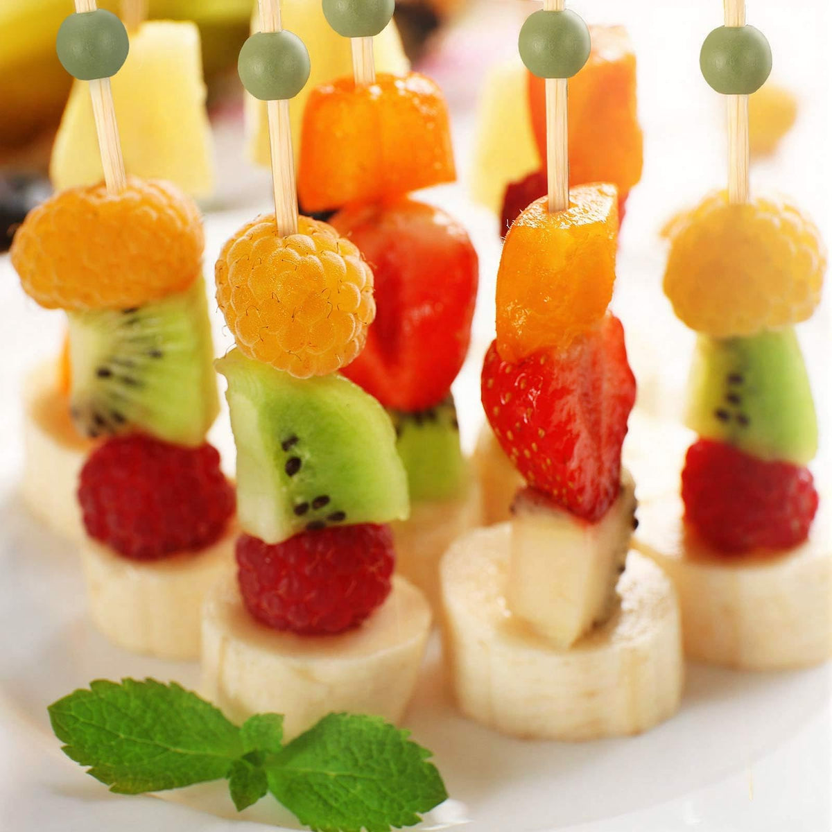 FoldTier natural bamboo picks offer eco-friendly party garnish options.