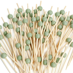 FoldTier sage green Easter party picks 4.7 inch for elegant appetizers.