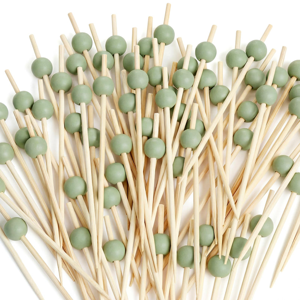 FoldTier sage green Easter party picks 4.7 inch for elegant appetizers.