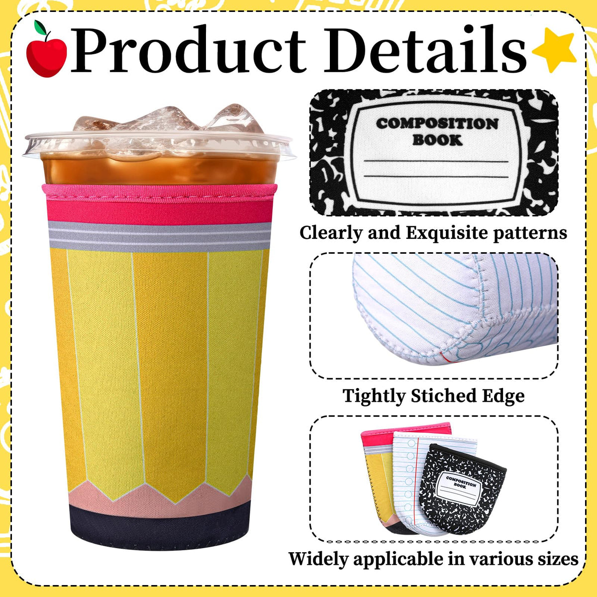 FoldTier teacher sleeve 32oz large shields surfaces from moisture