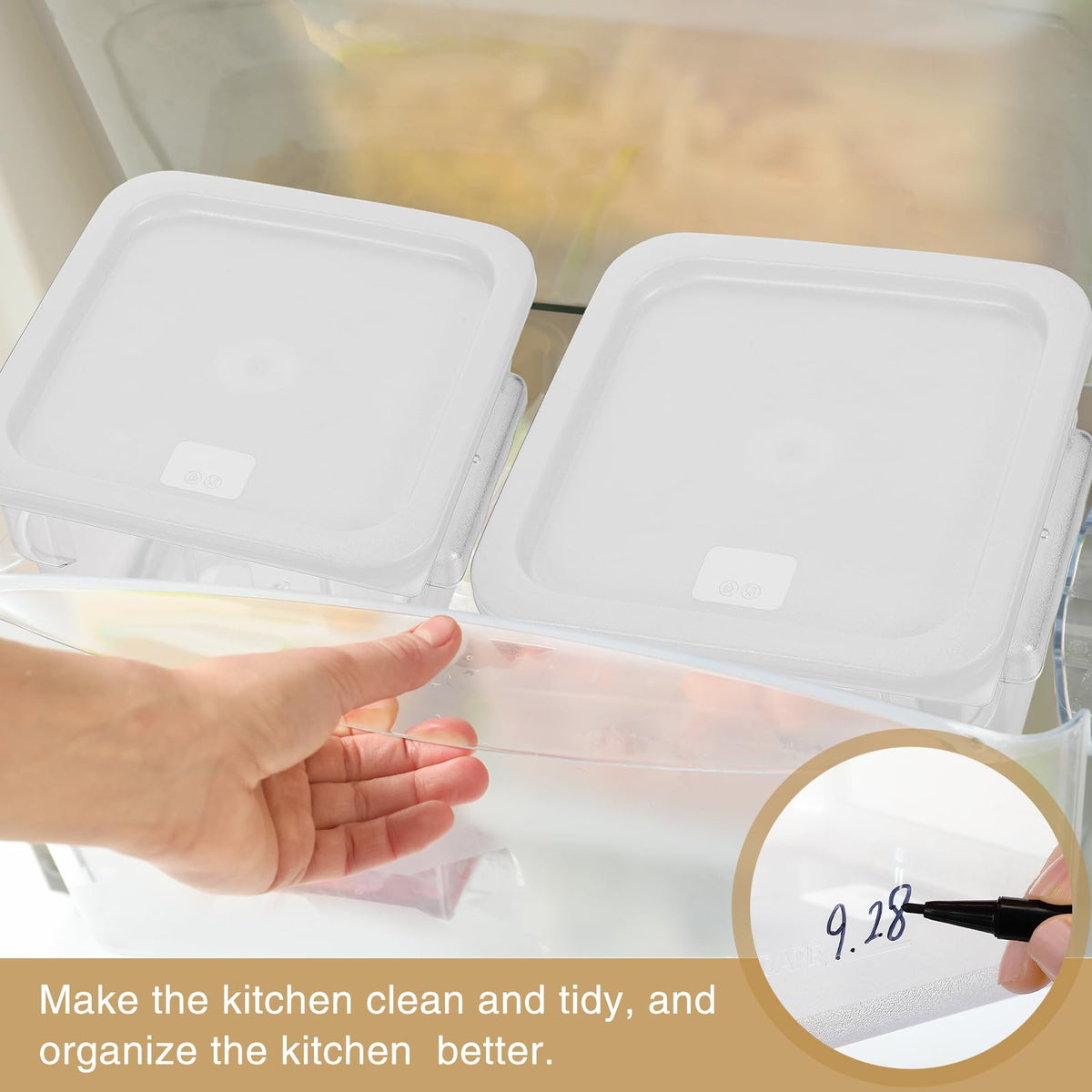 FoldTier white lid on a clear container for dust protection
