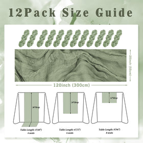 Foliafeel sage green cheesecloth table runner enhances bridal shower tables with romantic texture