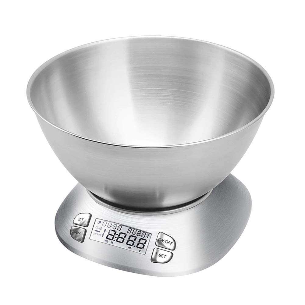 Folind digital kitchen scale with removable 2.5L bowl for precise weighing