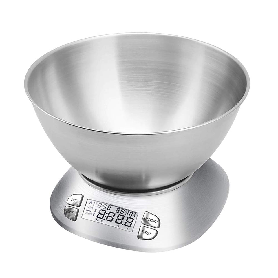 Folind digital kitchen scale with removable 2.5L bowl for precise weighing