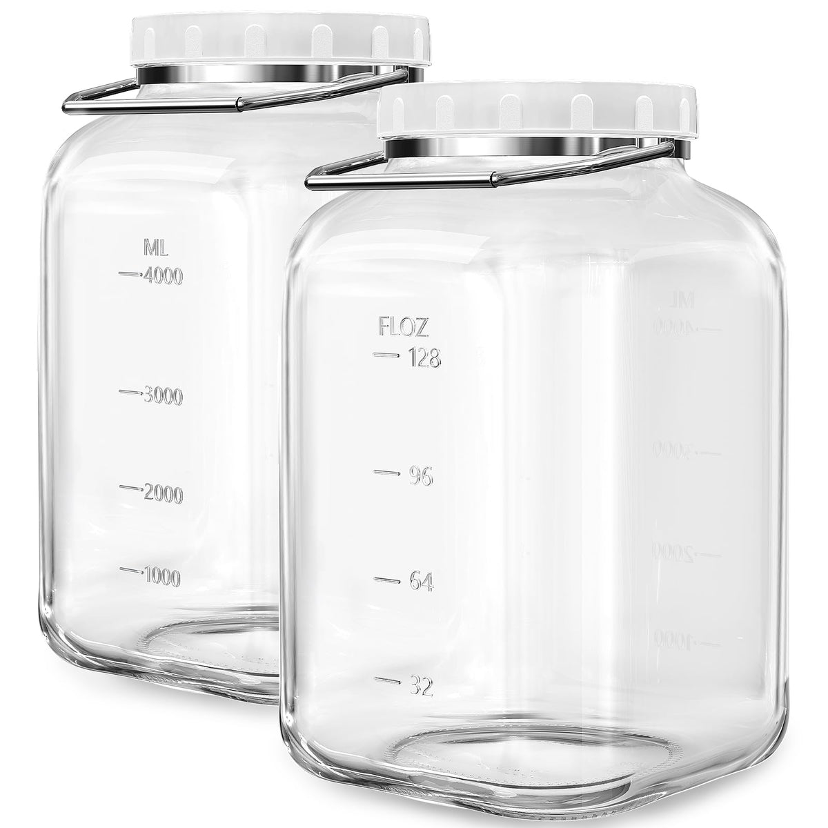 Folinstall 1.5 gallon glass jar with wide mouth for easy filling and cleaning.