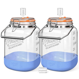 Folinstall 1-gallon fermentation jar front view with airlocks for airtight fermentation
