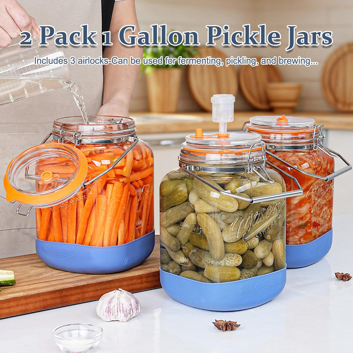 Folinstall jar with stainless steel handles for easy carrying