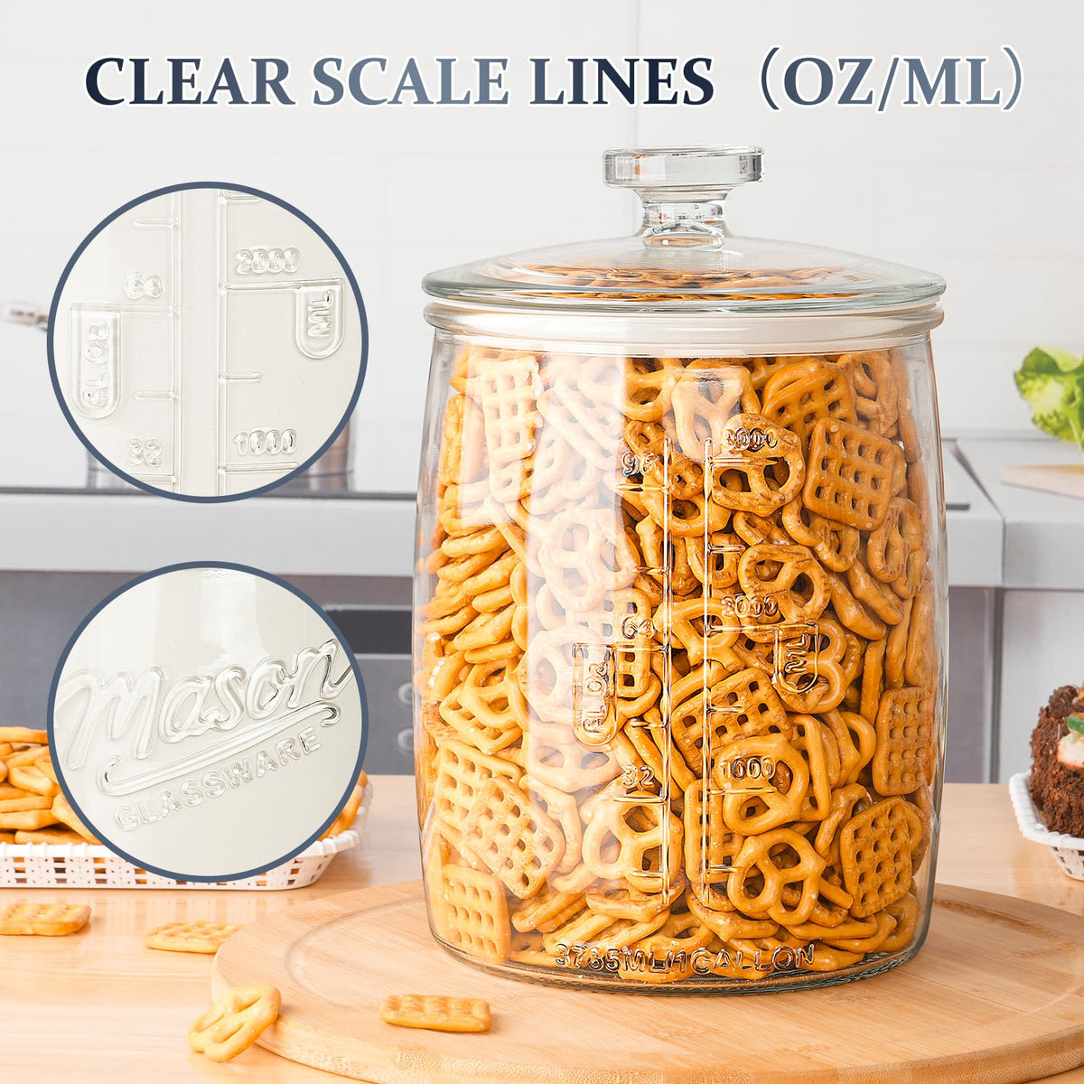 Folinstall BPA-free glass jar keeps flour fresh and accessible