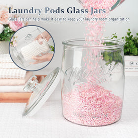 Folinstall glass jar in pantry display for organization