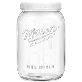 Folinstall 1 gallon glass jar with wide mouth for easy filling and measuring.