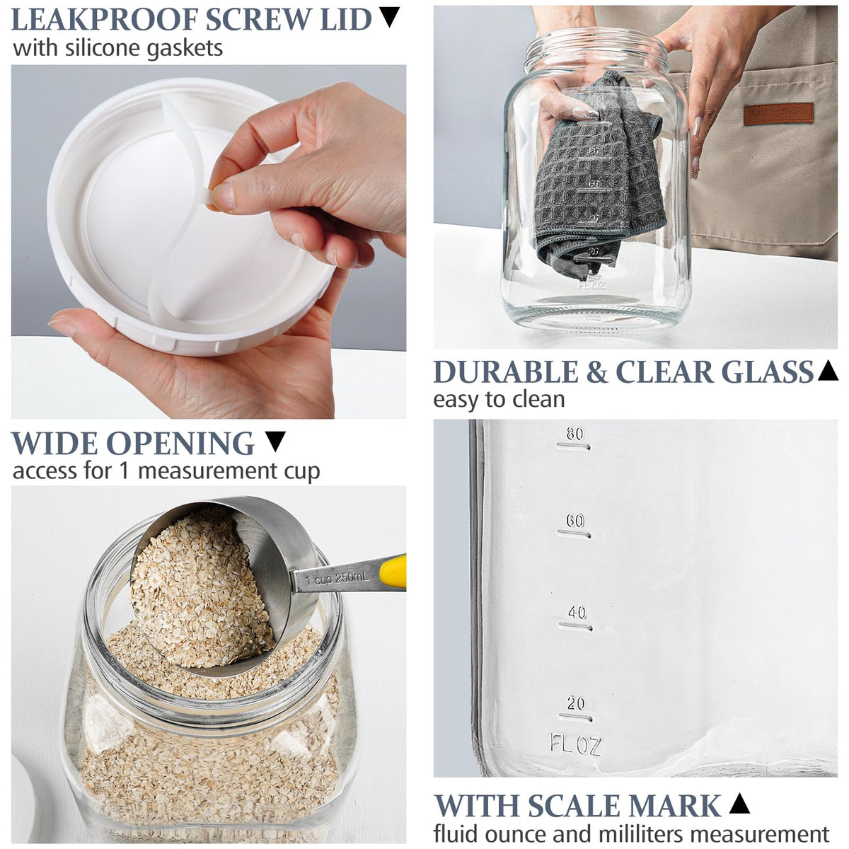 Folinstall 1-gallon jar shows two measurement marks for quick portioning.