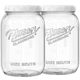 Folinstall 1-gallon glass jar with wide mouth lid for easy measuring and storage