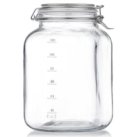 Folinstall 1 gallon square jar wide mouth for easy filling.