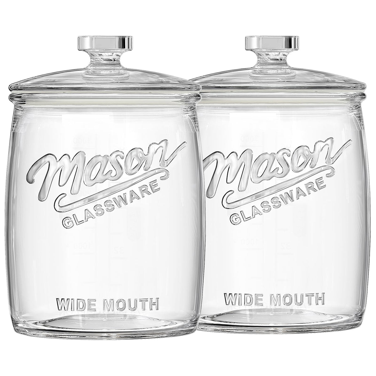 Folinstall 2-pack 1 gallon glass cookie jar keeps cookies fresh on the counter.