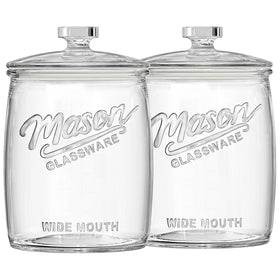 Folinstall 2-pack 1 gallon glass cookie jar keeps cookies fresh on the counter.