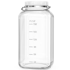 Folinstall 2 gallon glass jar with lid for long-term pantry storage.
