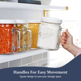 Transparent glass showcases contents for tidy pantry organization with Folinstall jars.