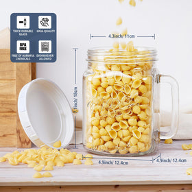 Folinstall mason jar with integrated handle for easy carrying and pouring.
