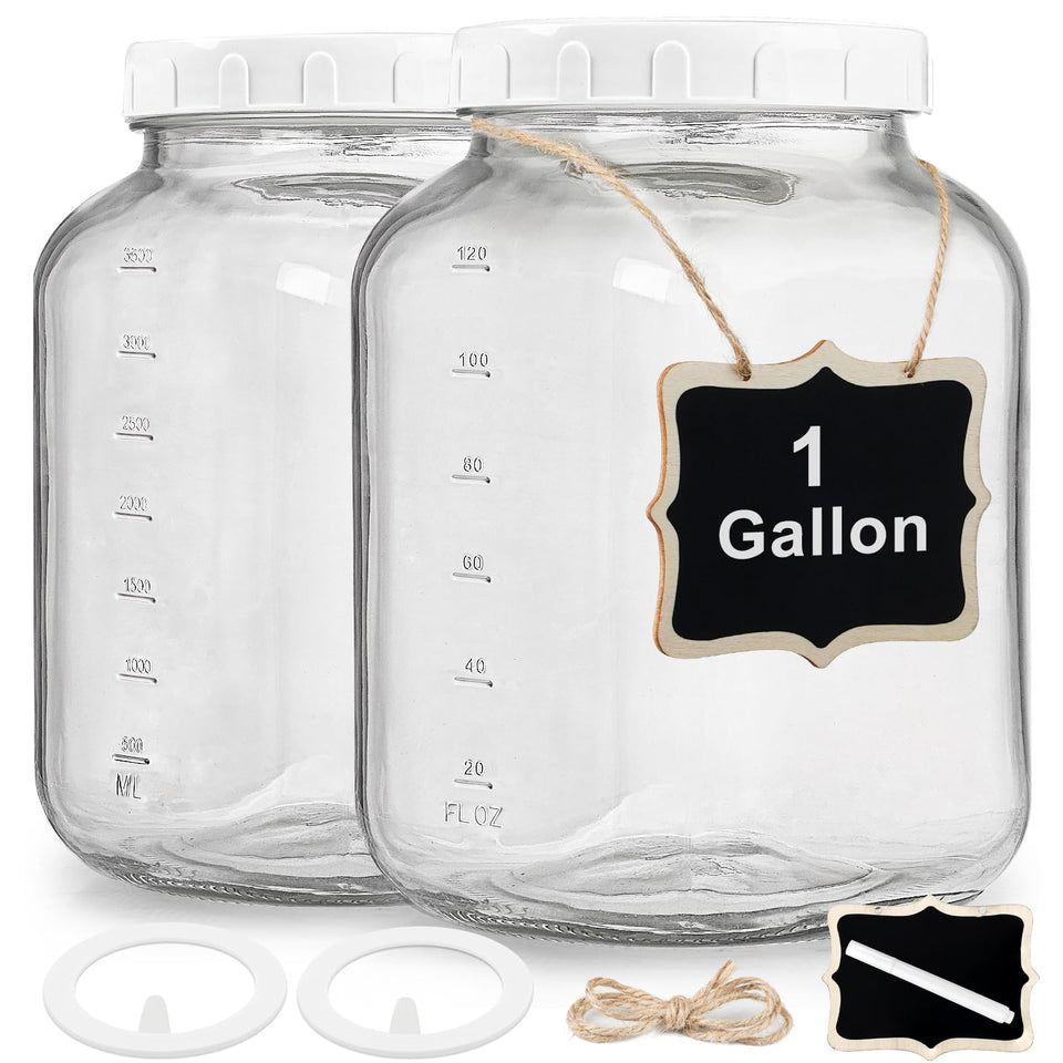 Folinstall 2-pack wide mouth 1-gallon jar for easy storage and cleaning.