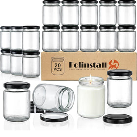 Folinstall 8oz glass jar with airtight lid for organized pantry storage.