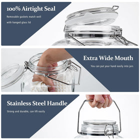 Folinstall airtight glass container for pantry or kitchen organization.