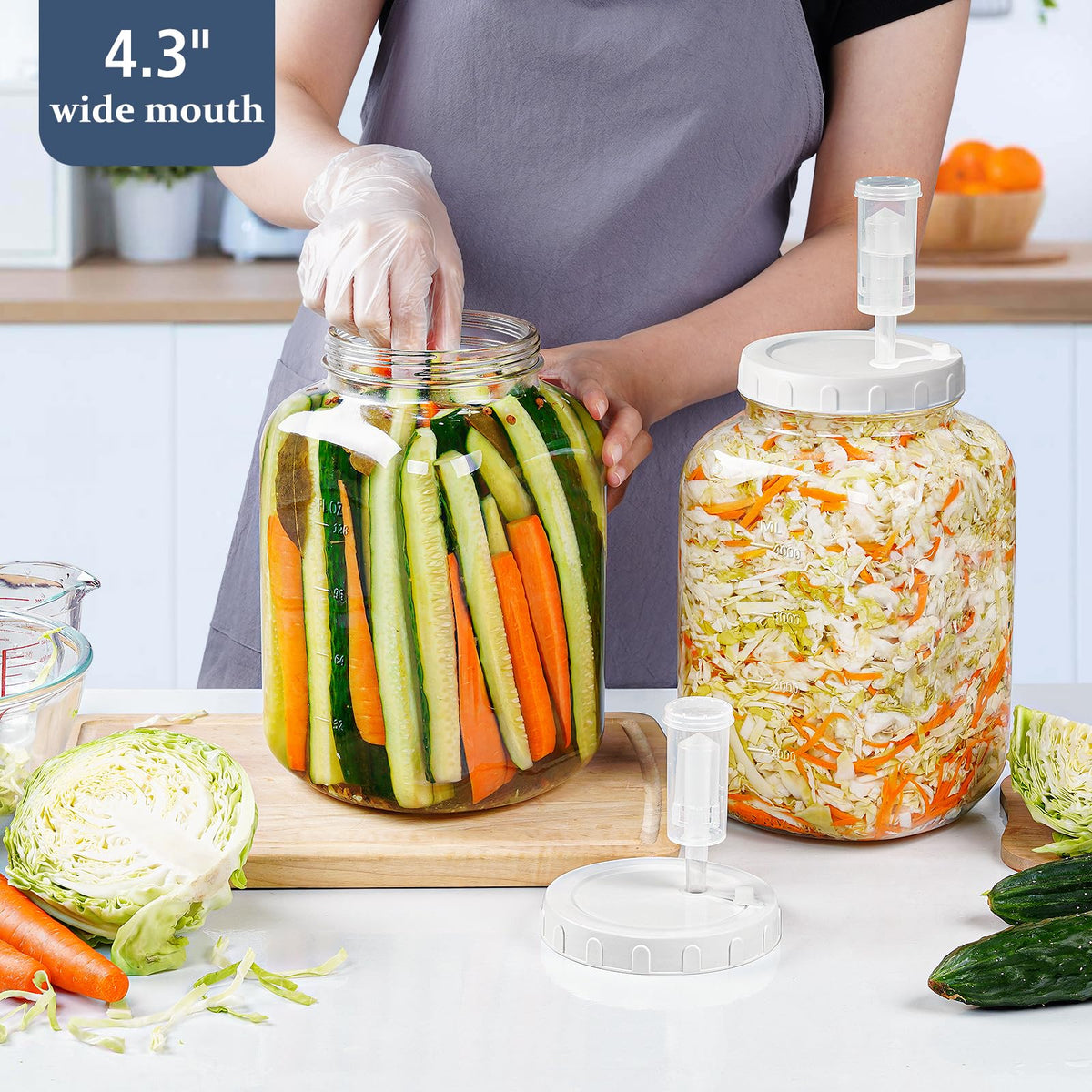 Folinstall airtight lid keeps ferments fresh and contamination-free.